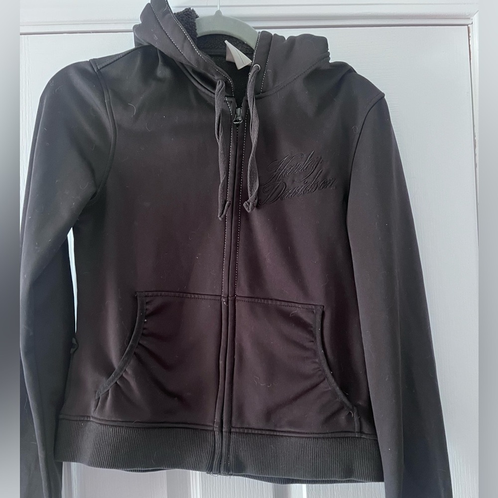 Harley-Davidson Black Woman’s Zip-Up Hoodie - Small
